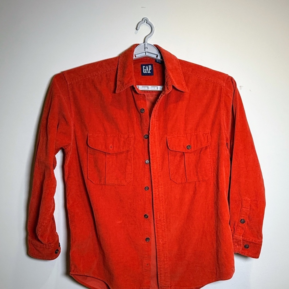 GAP Men's Vibrant Orange Shirt Jacket